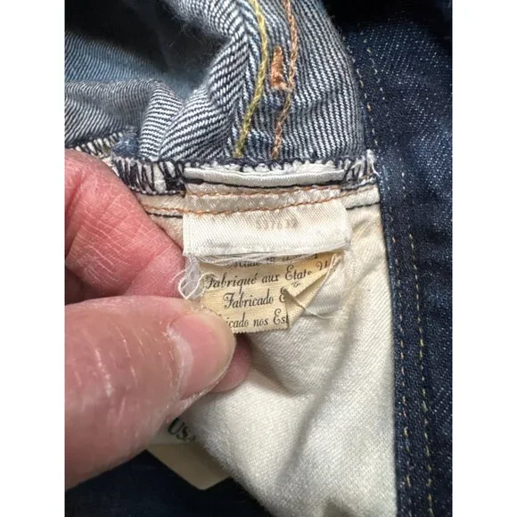 Levis Made & Crafted Mens Ruler Straight Jeans W29 Bovine Leather Patch Button F